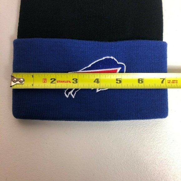 Vintage New York Buffalo Bills Embroidered Beanie Knit Hat NFL Football Black - Picture 9 of 10